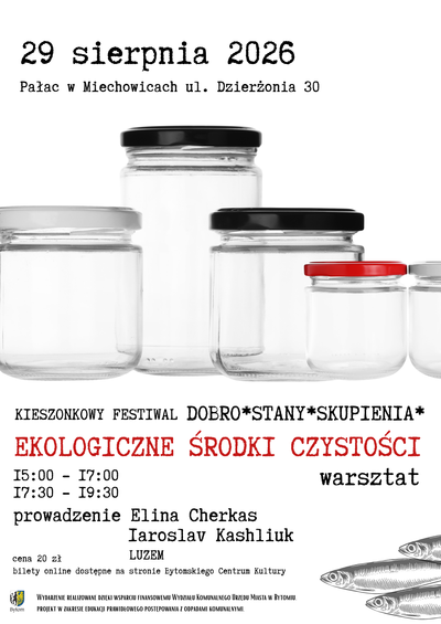 Plakat wydarzenia:  EKOLOGICZNE ŚRODKI CZYSTOŚCI | Warsztat | Elina Cherkas i Iaroslav Kashliuk LUZEM 