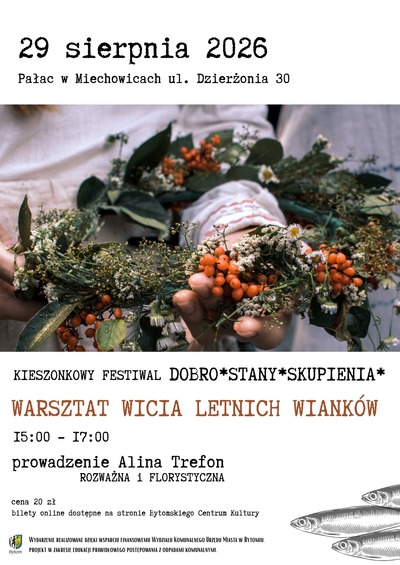 Plakat wydarzenia:  WARSZTAT WICIA LETNICH WIANKÓW | Alina Trefon ROZWAŻNA I FLORYSTYCZNA 